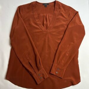 J. Crew Terracotta 100% Silk Blouse